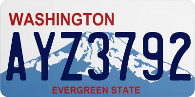 WA license plate AYZ3792