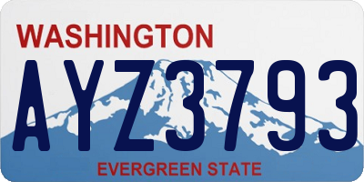 WA license plate AYZ3793