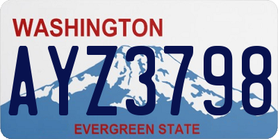 WA license plate AYZ3798