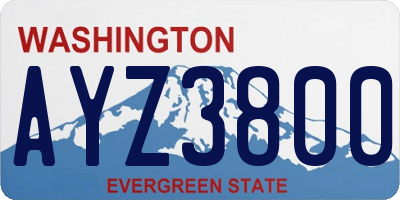 WA license plate AYZ3800