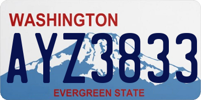 WA license plate AYZ3833