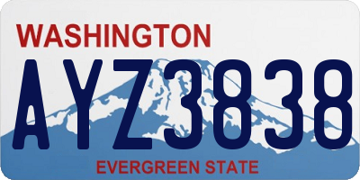 WA license plate AYZ3838