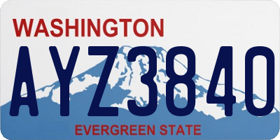 WA license plate AYZ3840