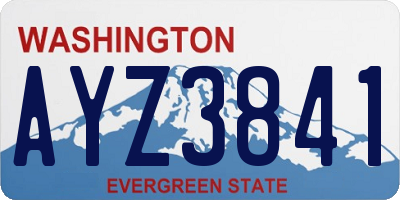 WA license plate AYZ3841
