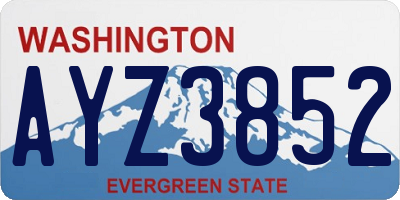 WA license plate AYZ3852