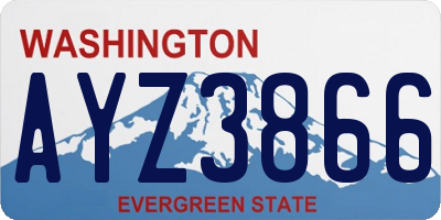 WA license plate AYZ3866