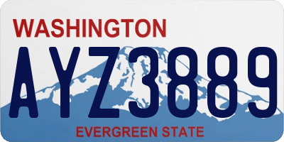 WA license plate AYZ3889