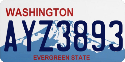 WA license plate AYZ3893