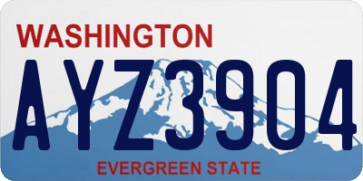 WA license plate AYZ3904