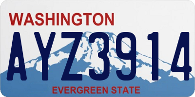 WA license plate AYZ3914