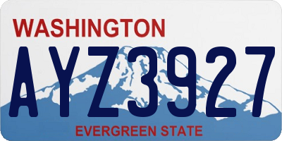 WA license plate AYZ3927