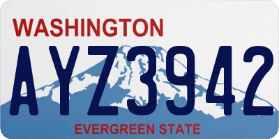 WA license plate AYZ3942