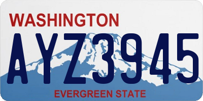 WA license plate AYZ3945