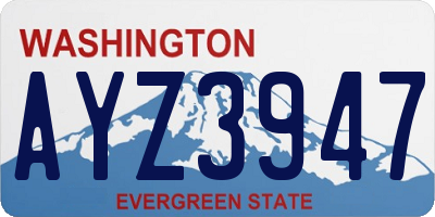 WA license plate AYZ3947