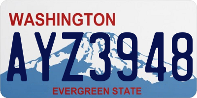 WA license plate AYZ3948