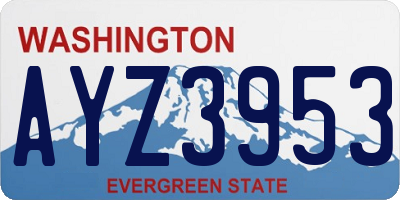 WA license plate AYZ3953