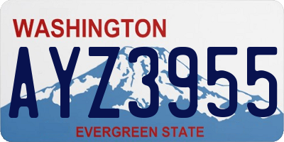 WA license plate AYZ3955