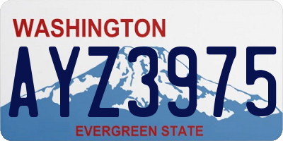 WA license plate AYZ3975