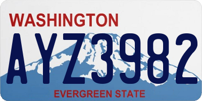 WA license plate AYZ3982