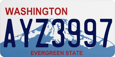 WA license plate AYZ3997