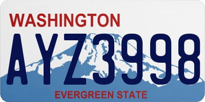 WA license plate AYZ3998