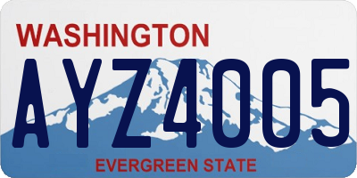 WA license plate AYZ4005
