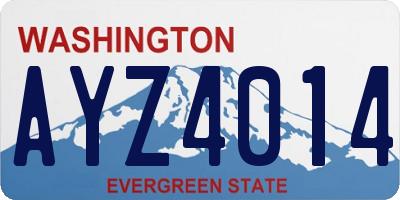 WA license plate AYZ4014