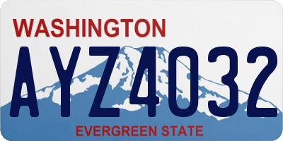 WA license plate AYZ4032