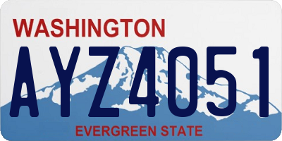 WA license plate AYZ4051
