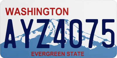 WA license plate AYZ4075