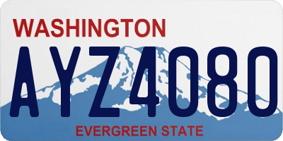 WA license plate AYZ4080