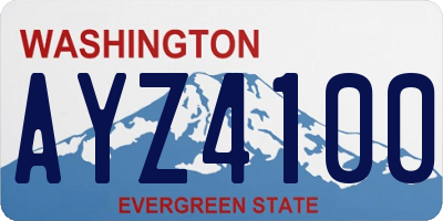 WA license plate AYZ4100