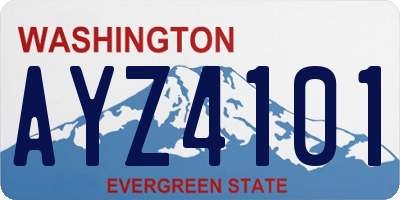 WA license plate AYZ4101