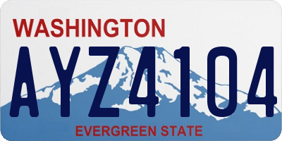 WA license plate AYZ4104