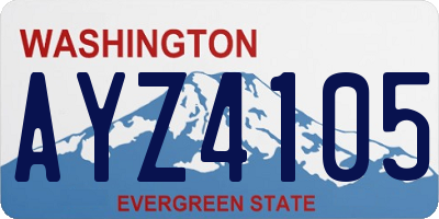 WA license plate AYZ4105