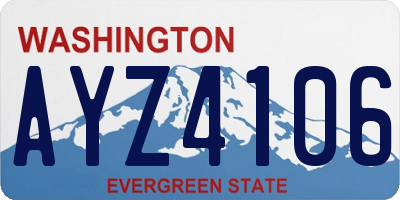 WA license plate AYZ4106