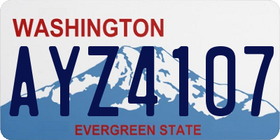 WA license plate AYZ4107