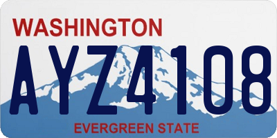 WA license plate AYZ4108