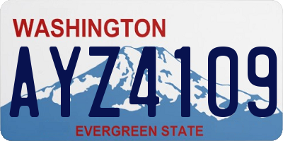 WA license plate AYZ4109