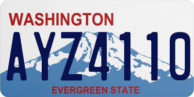 WA license plate AYZ4110