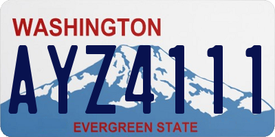 WA license plate AYZ4111