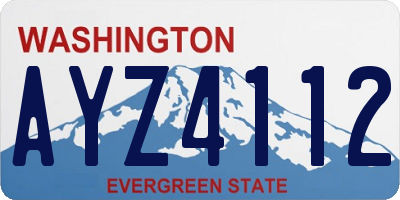 WA license plate AYZ4112