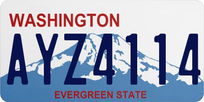 WA license plate AYZ4114