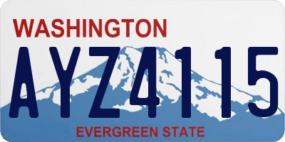 WA license plate AYZ4115