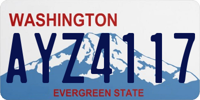 WA license plate AYZ4117