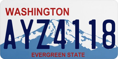 WA license plate AYZ4118