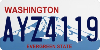 WA license plate AYZ4119