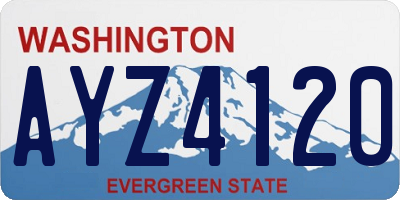 WA license plate AYZ4120