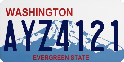 WA license plate AYZ4121