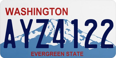 WA license plate AYZ4122